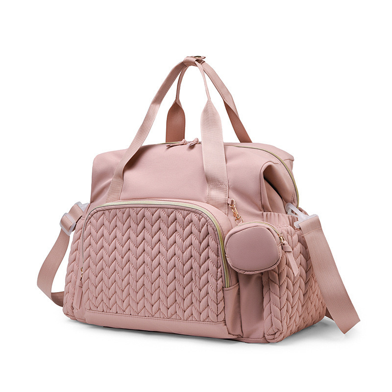 Portable mummy bag with pacifier case, large capacity woven bag